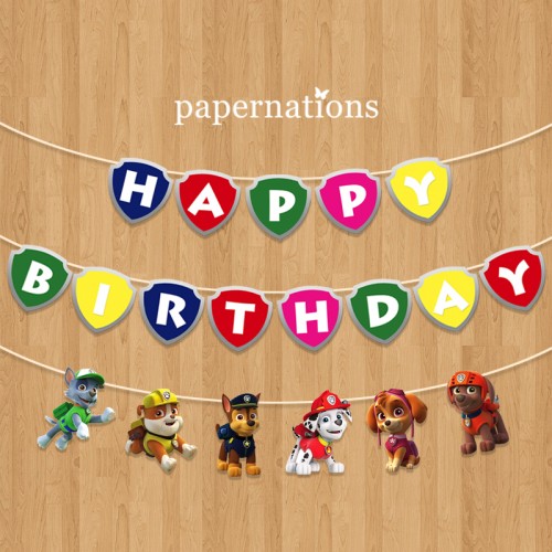 HBD Paw Patrol Bunting Flag